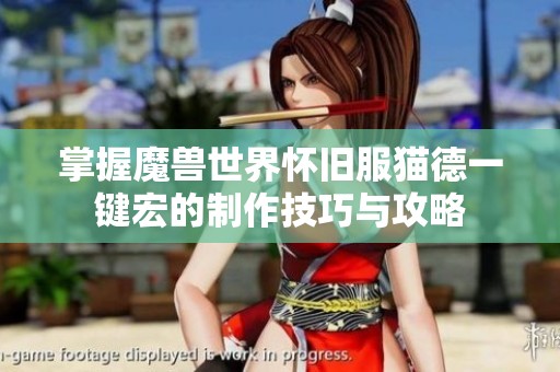 掌握魔兽世界怀旧服猫德一键宏的制作技巧与攻略