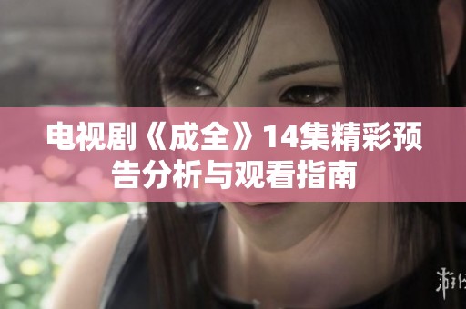 电视剧《成全》14集精彩预告分析与观看指南