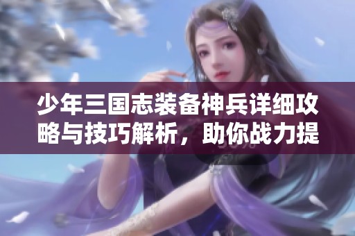 少年三国志装备神兵详细攻略与技巧解析，助你战力提升