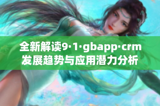 全新解读9·1·gbapp·crm发展趋势与应用潜力分析