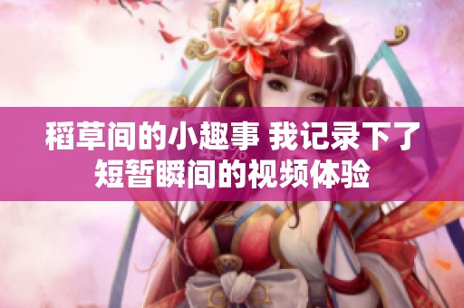 稻草间的小趣事 我记录下了短暂瞬间的视频体验