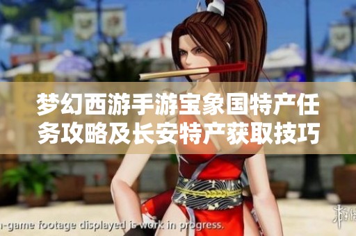 梦幻西游手游宝象国特产任务攻略及长安特产获取技巧解析