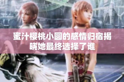 蜜汁樱桃小圆的感情归宿揭晓她最终选择了谁