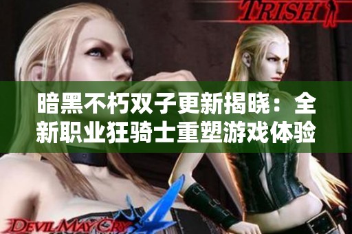 暗黑不朽双子更新揭晓：全新职业狂骑士重塑游戏体验与玩法