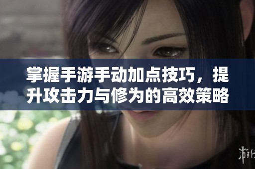 掌握手游手动加点技巧，提升攻击力与修为的高效策略解析