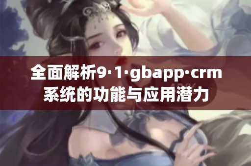 全面解析9·1·gbapp·crm系统的功能与应用潜力