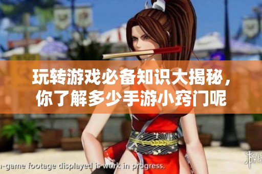 玩转游戏必备知识大揭秘，你了解多少手游小窍门呢