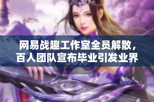 网易战趣工作室全员解散，百人团队宣布毕业引发业界关注