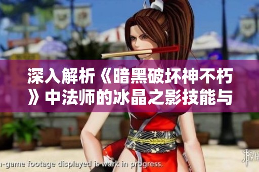 深入解析《暗黑破坏神不朽》中法师的冰晶之影技能与战斗策略
