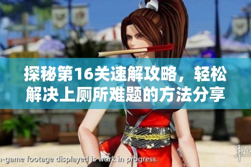 探秘第16关速解攻略，轻松解决上厕所难题的方法分享