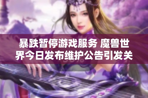 暴跌暂停游戏服务 魔兽世界今日发布维护公告引发关注