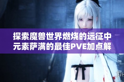 探索魔兽世界燃烧的远征中元素萨满的最佳PVE加点解析