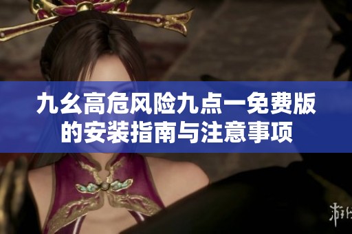 九幺高危风险九点一免费版的安装指南与注意事项