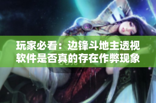 玩家必看：边锋斗地主透视软件是否真的存在作弊现象