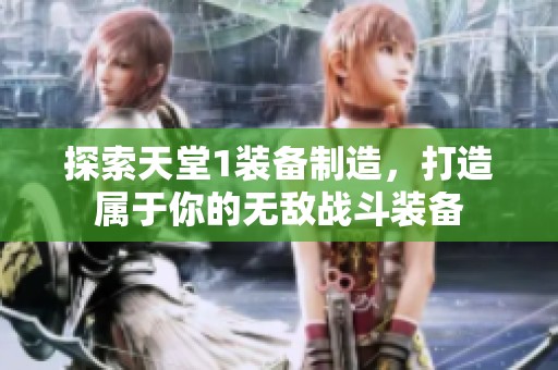 探索天堂1装备制造，打造属于你的无敌战斗装备