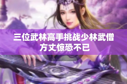 三位武林高手挑战少林武僧 方丈惊恐不已