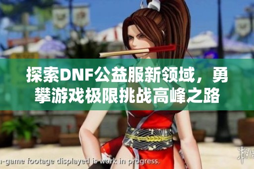 探索DNF公益服新领域，勇攀游戏极限挑战高峰之路