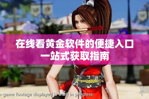 在线看黄金软件的便捷入口一站式获取指南