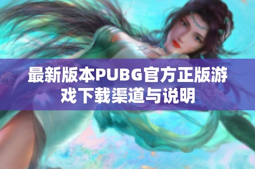 最新版本PUBG官方正版游戏下载渠道与说明