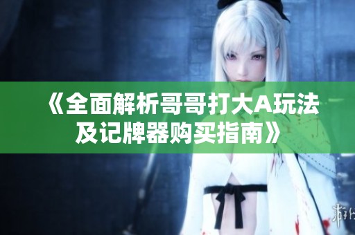 《全面解析哥哥打大A玩法及记牌器购买指南》