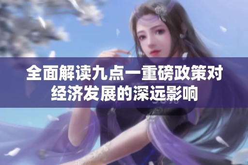 全面解读九点一重磅政策对经济发展的深远影响