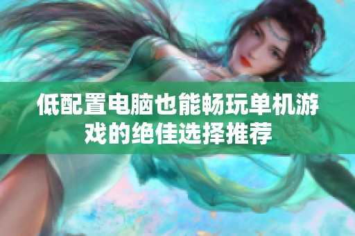低配置电脑也能畅玩单机游戏的绝佳选择推荐