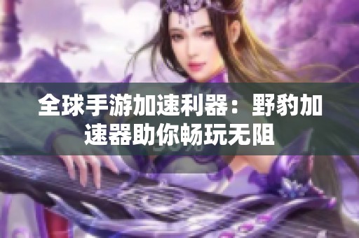 全球手游加速利器：野豹加速器助你畅玩无阻