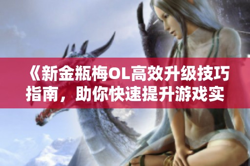 《新金瓶梅OL高效升级技巧指南，助你快速提升游戏实力》