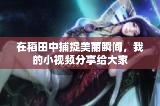 在稻田中捕捉美丽瞬间，我的小视频分享给大家