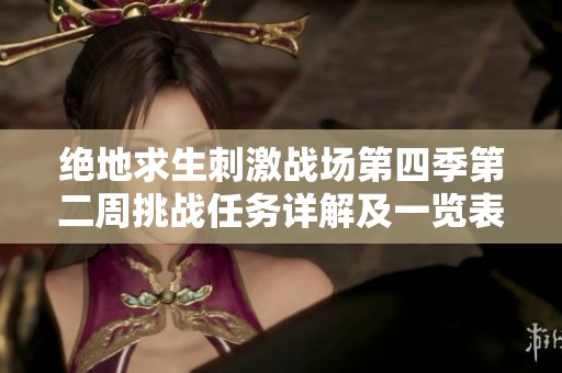 绝地求生刺激战场第四季第二周挑战任务详解及一览表