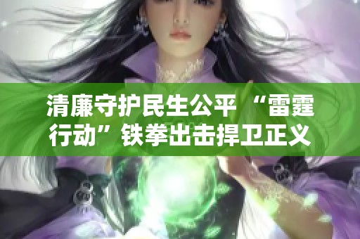 清廉守护民生公平 “雷霆行动”铁拳出击捍卫正义