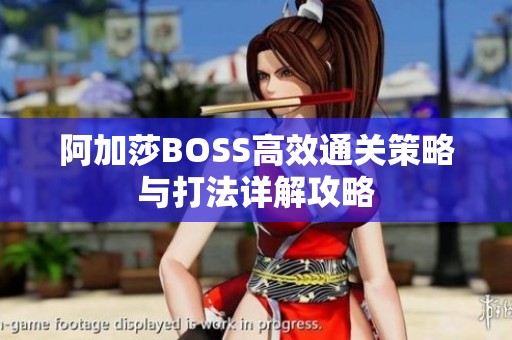 阿加莎BOSS高效通关策略与打法详解攻略