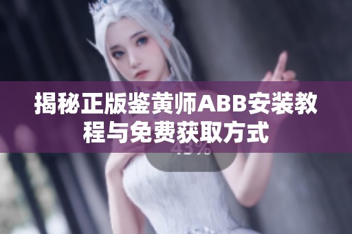 揭秘正版鉴黄师ABB安装教程与免费获取方式