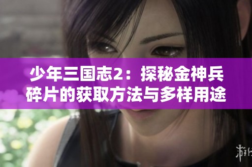少年三国志2：探秘金神兵碎片的获取方法与多样用途解析