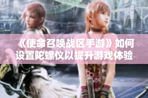 《使命召唤战区手游》如何设置陀螺仪以提升游戏体验