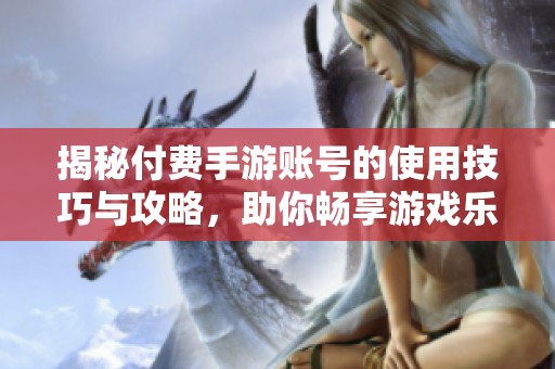 揭秘付费手游账号的使用技巧与攻略，助你畅享游戏乐趣