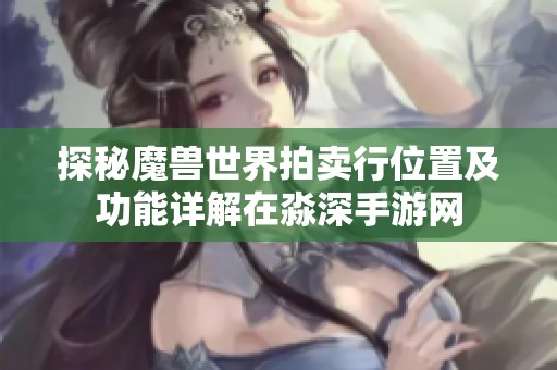 探秘魔兽世界拍卖行位置及功能详解在淼深手游网