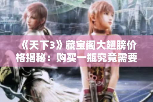 《天下3》藏宝阁大翅膀价格揭秘：购买一瓶究竟需要多少元？