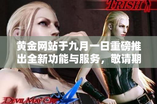 黄金网站于九月一日重磅推出全新功能与服务，敬请期待！