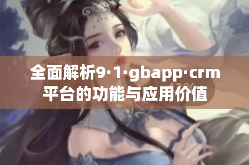 全面解析9·1·gbapp·crm平台的功能与应用价值
