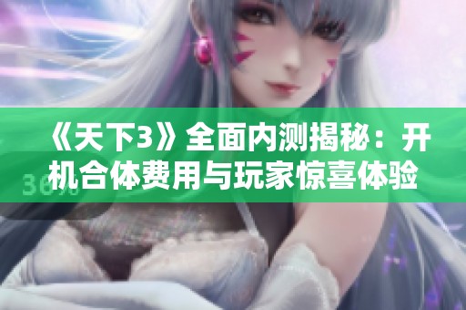 《天下3》全面内测揭秘：开机合体费用与玩家惊喜体验全解析