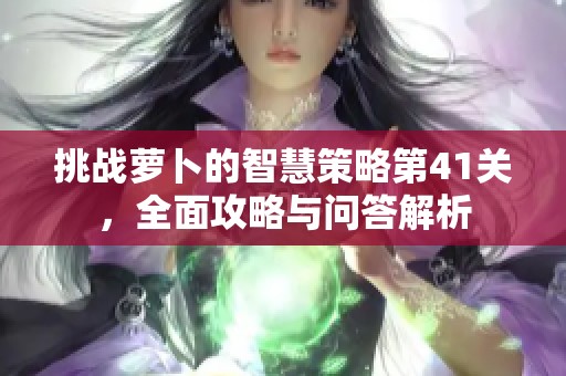 挑战萝卜的智慧策略第41关，全面攻略与问答解析
