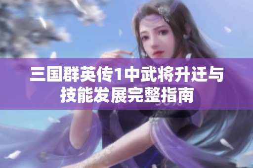 三国群英传1中武将升迁与技能发展完整指南