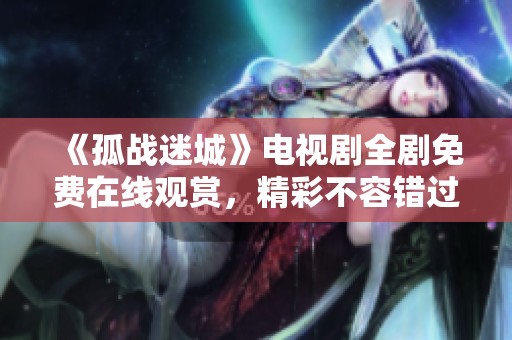 《孤战迷城》电视剧全剧免费在线观赏，精彩不容错过