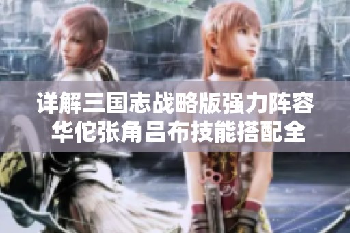详解三国志战略版强力阵容 华佗张角吕布技能搭配全攻略