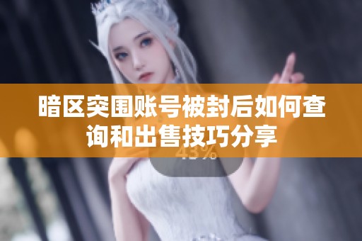 暗区突围账号被封后如何查询和出售技巧分享