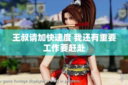 王叔请加快速度 我还有重要工作要赶赴