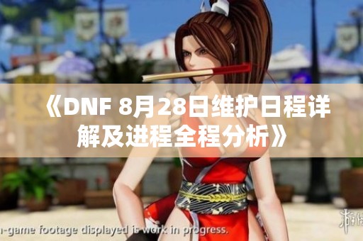 《DNF 8月28日维护日程详解及进程全程分析》