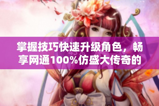 掌握技巧快速升级角色，畅享网通100%仿盛大传奇的游戏乐趣