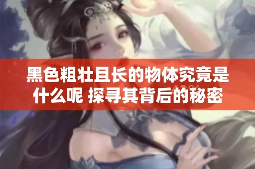 黑色粗壮且长的物体究竟是什么呢 探寻其背后的秘密与用途